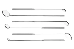 Laryngeal mirror FS Rhodium with fixed handle